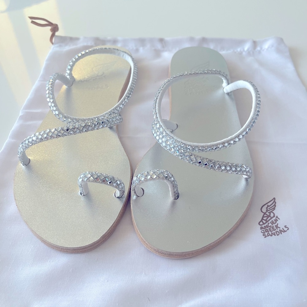 Brand New in the box Beautiful Sparkly Luxury Sandals Handmade in Greece